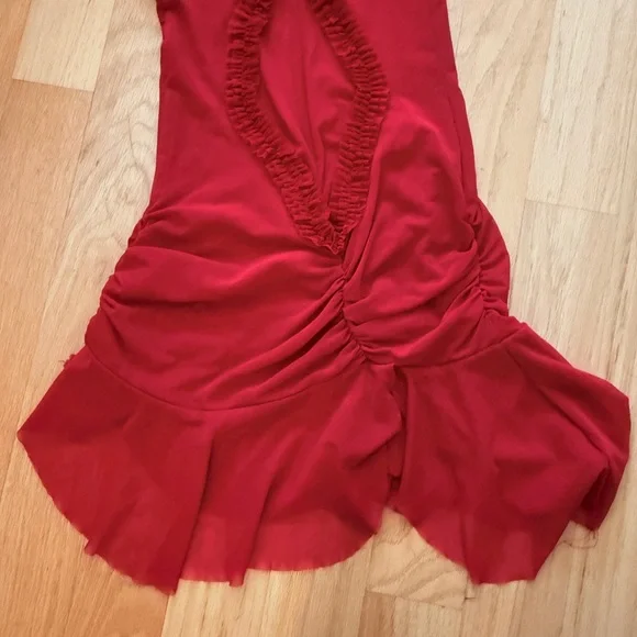 Jaded London Short Red Ruched Dress, size 4 - Picture 6 of 8
